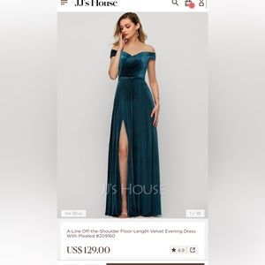 JJ’s House Velvet Off the Shoulder Dress